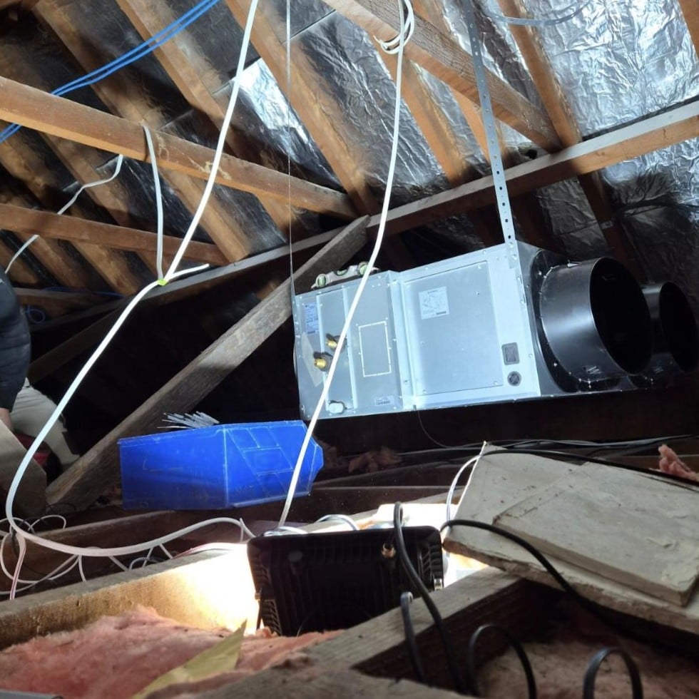 LG ducted indoor unit suspended in the roof space of an Avalon Beach home