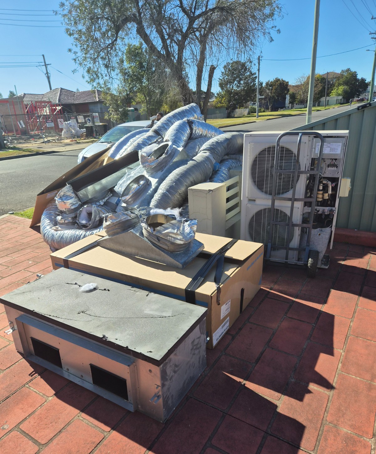 Old ducted air conditioning system and ductwork removed from a Mount Druitt home.